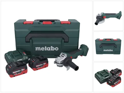 Produktbild von Metabo W 18 L BL 9-125 Akku Winkelschleifer 18 V 125 mm Brushless + 2x Akku 8,0 Ah + Ladegerät + metaBOX