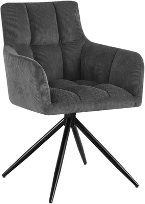 Imagen del producto de Silla de comedor Jonah, color gris, con reposabrazos