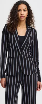 Produktbild von Ichi IHRUTI Damen Blazer Jackenklazer mit Reverskragen Paspeltaschen V-Ausschnitt 1-Knopf-Form leicht elastisch Slim fit