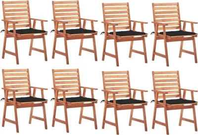 Produktbild von Garten-Essstühle 8 Stk. mit Kissen Massivholz Akazie