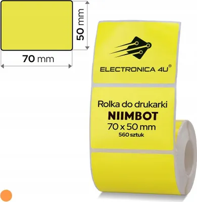 Produktbild von Gelb selbstklebende Etiketten, Thermosticker für Niimbot K3 70x50 560 Stück