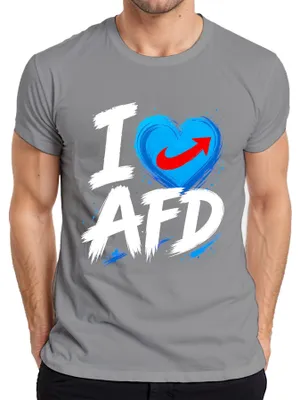 Obrázek produktu pro Tričko "AfD Blaues Herz Patriot Deutschland", šedá barva, velikost L. (Sarkastické vyjádření.)