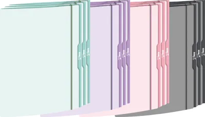 Produktbild von RNK Sammelmappe Sortierung pastell 12St bis DIN A4 farbig sortiert