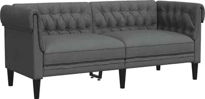 Produktbild von vidaXL Chesterfield-Sofa 2-Sitzer Dunkelgrau Stoff