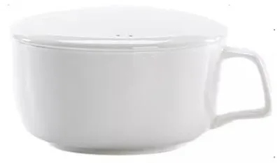 Porzellan-Servierschale 1000 ml mit Deckel, weiß, rund