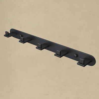 Produktbild von doporro Garderobenhaken Edelstahl, Kleiderhaken Wand mit 5 Haken, selbstklebend & ohne Bohren Matt schwarz für Jacken, Handtücher Stalo-09