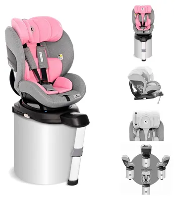 Productafbeelding van Autostoeltje Lorelli PROXIMA I-SIZE, geschikt voor kinderen van 40-105 cm, in de kleuren roze en grijs