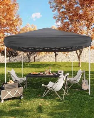 Produktbild von Faltpavillon Partyzelt - 3x3 m Schnellaufbau - Wasserdach aus 300D Polyester - Wasserdicht - UPF 50+ UV-Schutz - Mit Sandsäcken & Tragetasche - Grau