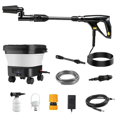 Immagine prodotto di Pistola a spruzzo ad alta pressione - Elettrica 6 in 1 - Serbatoio portatile da 13 l - Per auto e giardino - Senza batteria - Nero