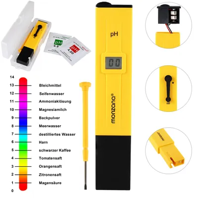 Produktbild von MONZANA® PH Messgerät Digitale Wassertester | mit LCD Anzeige | Batterie