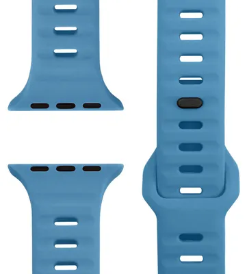 Immagine prodotto di Bracciale sportivo in silicone morbido per Apple Watch Ultra/SE/10/9/8/7/6/5/4/3/2/1, compatibile con cinturini da 42/44/45/46/49 mm - Azzurro