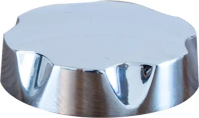 A chrome-plated drain plug for a bathtub siphon.