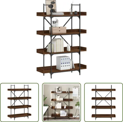 Immagine prodotto di The Living Store Libreria 4 ripiani effetto rovere marrone 100x33x145,5 cm