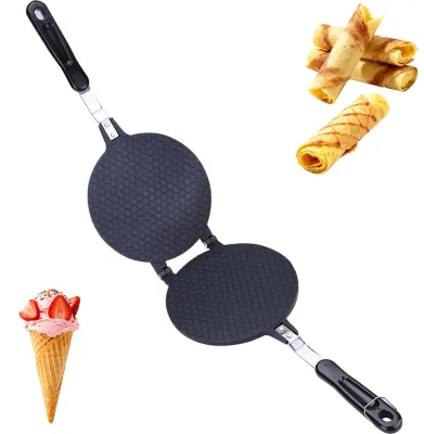 Waffel- und Frühlingsrollen-Maker, Aluminium, Antihaft, 38,5 x 17 cm