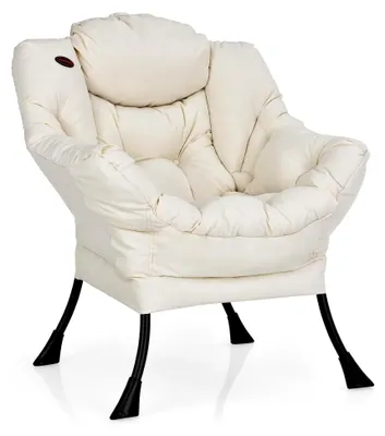 Produktbild von Relaxsessel, gepolsterter Sessel mit Armlehnen und Seitentasche, Ohrensessel, Loungesessel für Wohnzimmer, Schlafzimmer, Büro (Beige)