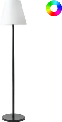 Produktbild von BELIANI Outdoor Solar Stehlampe LED Schwarz Kunststoff Eisen IP54 Wasserfest mit Fernbedienung Moderne Gartenbeleuchtung Außenleuchte Stehleuchte