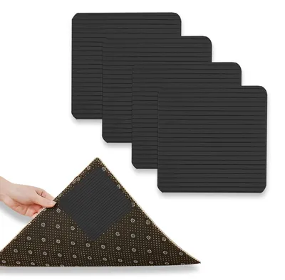 Productafbeelding van Antislipmat voor tapijt - Zelfklevende onderlaag voor meer veiligheid - 100 x 100 x 2 mm - 4 stuks