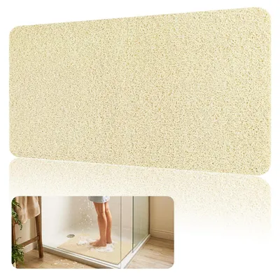 Image de Omgoods - Tapis de douche antidérapant beige, 40 x 60 cm