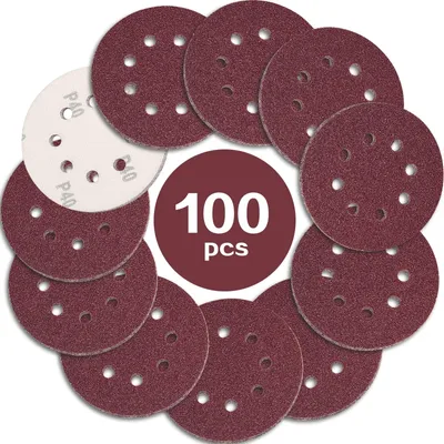 Immagine prodotto di 100 dischi abrasivi da 125 mm, grana 40, per levigatrice orbitale