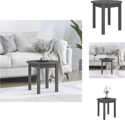 Produktbild von vidaXL Couchtisch Grau Ø 45x40 cm Massivholz Kiefer -  Couchtische