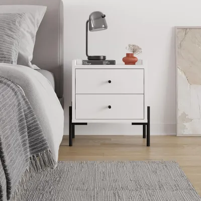 Produktbild von Decortie Malta Nachttisch Weiß 48,6x35x52,4 cm
