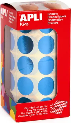 Produktbild von APLI kids Sticker "Rund" auf Rolle metallic-blau 1.770 Sticker