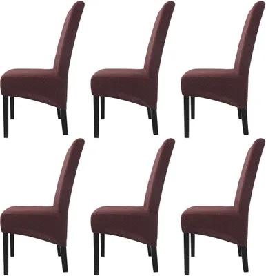 Obrázek produktu pro 6 ks židle kryty Stretch Elastan židle kryt pro jídelnu Hotel Banket , （Brown）