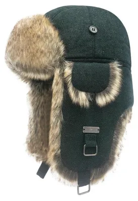 Produktbild von Fliegermütze Winter Pilotenmütze mit Kunstfell Ohrenschützer Herren Damen M Grün