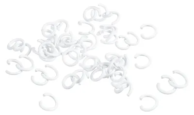 Sprungringe 8 mm, weiß, 200 Stück, Kohlenstoffstahl