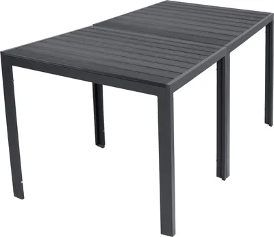 Image de XL Non-Wood Table de jardin aluminium anthracite / noir 180x90cm (2 pcs. 90x90cm)