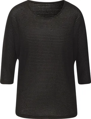 Produktbild von VIVANCE 3/4-Arm-Shirt mit sommerlicher Waffelstruktur schwarz Größe 36/38
