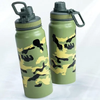 Produktbild von 700ML BPA-freie Edelstahl-Sportflasche - Isolierte Wasserflasche - Leckfreie Metall-Drinkflasche mit Trinkkopf für Fitness Outdoor Schule - Hellgrün