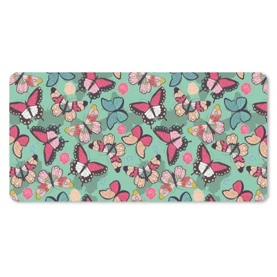 Produktbild von MuchoWow® Schreibtischunterlage Schmetterlinge - Muster - Frühling 80x40 cm - XXL Mauspad - Gaming Mauspad