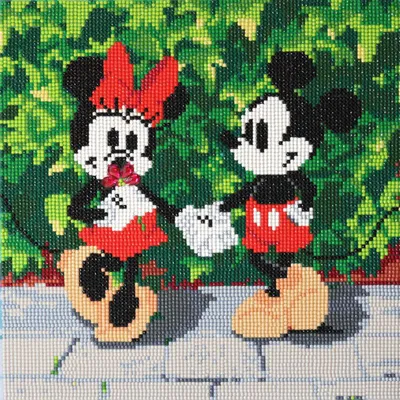 Produktbild von Crystal Art Gemlde zum Malen mit Diamanten - Mickey und Minnie - 30 x 30 cm