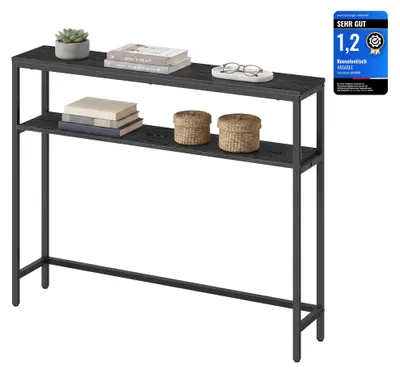 Produktbild von VASAGLE Konsolentisch, schmaler Sofatisch mit 2 Ablagen, 20 x 100 x 80 cm, Flurt