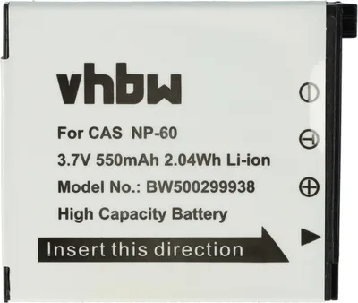 Produktbild von vhbw Akku Ersatz für Casio NP-60 für Kamera (550 mAh, 3,6 V, Li-Ion)