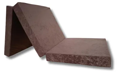 Productafbeelding van Natalia Spzoo vouwmatras 198x80x10 cm, bruin - 3-delig schuimmatras, afneembare en wasbare hoes, voor logees, camper en kamperen, compact op te bergen