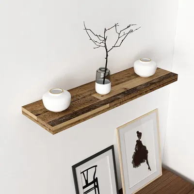 Produktbild von Wandregal Bredebro Schweberegal 3,6 x 80 x 23 cm Büroregal mit unsichtbaren Halterungen bis ca. 15 kg Wandboard Altholz
