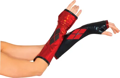 Produktbild von Harley Quinn-Handschuhe Lizenzartikel schwarz-rot