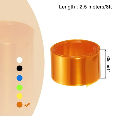Produktbild von 2,5m L?nge PVC Schrumpfschlauch 19mm ID, 30mm Flachbreite Isolierschlauch Wasserdicht Schutzschlauch, Verh?ltnis 2:1 Schrumpfschl?uche fš¹r 18650 21700 AA AAA Batterien, Gold
