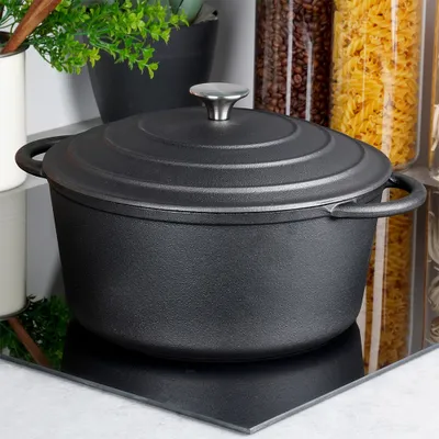 Obrázek produktu pro Vilde litinový hrnec Hrnec na vaření s poklicí litinový 26 cm 5 L