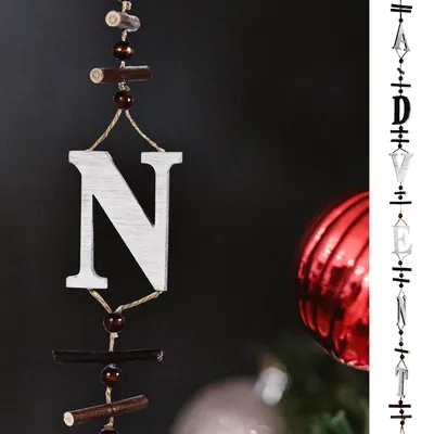 Produktbild von Weihnachtsdeko Adventsschmuck zum Aufhängen 110cm Holz Türhänger Buchstabenkette Advent
