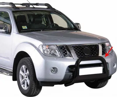 Zdjęcie produktu dla Listwa ochronna przedniego zderzaka do Nissan Navara 2010-2014 ø63mm stalowa czarna