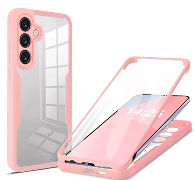 Produktbild von 360 Grad Rundum Schutz Handyhülle für Samsung Galaxy S24 FE Full Cover Vollschutz Case Farbe: Rose