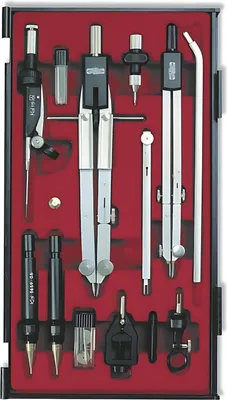 Produktbild von Zirkel - Zirkelkasten 13-teiliges Professionelles Zirkel- Set , im Kunststoffkasten