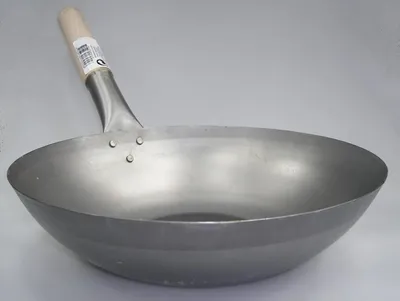 Produktbild von [ Wok Ø 35 cm flacher Boden ] Asiatische Eisenpfanne / Küchen Wok / Pfanne