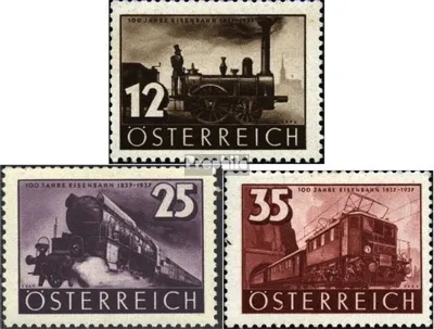 Produktbild von Briefmarken Österreich 1937 Mi 646-648 (kompl.Ausg.) Gefälligkeitsentwertung gestempelt Eisenbahn