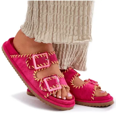 Produktbild von Damen Clogs Mit Schnallen Und Dekorativem Besatz Fuchsia Visley 41