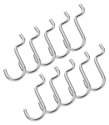 Produktbild von 10 Stück Metallhaken für Lochwände zur Aufbewahrung von Werkzeugen und Zubehör