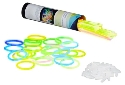 100 Glowsticks + 104 Verbinder, 8h Leuchtdauer, 7 Farben